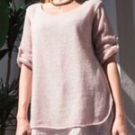 Belle France Lace Back Sweater in Blush Pink, Size L EXCELLENT! Retail $138 Pink Size L Photo 0