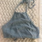 Hudson Gray Distressed Blue Halter Crop Top Photo 0