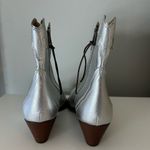 Free People  New Frontier Silver Leather Western Ankle Booties Photo 7