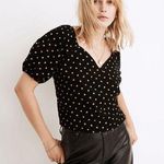 Madewell NWT Womens Corduroy Puff Sleeve Polka Dot Wrap Blouse Top Size XL NC814 Photo 0