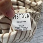 Pistola  Trina Muscle Tee Cream Sable Stripe Size L Cap Sleeve Boxy Fit Photo 6