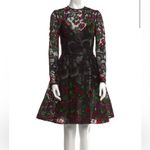 NWOT Elie Saab Floral Lace Black Dress Pink Size 4 Photo 2