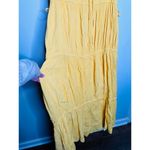 JONATHAN SIMKHAI Daffodil Lina Lightweight Crinkle Teardrop Cutout Maxi Dress L Yellow Size L Photo 9