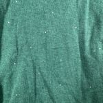 Quacker Factory  Cardigan Sweater Womens M Green Embellished Snowflake Open Front Photo 7