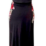 American Vintage VTG. 2 PC. SKIRT CROP TOP BLACK GOTH EMBROIDERED ROSES SET SMALL. Photo 0