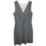 J.Crew Sz 4 Mini Dress Gingham Button Front Sleeveless Blue Academia Prep 1767 Photo 1