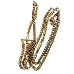 Vintage 3 Strand Chain Waist Belt, Two Toned , 37.5 Inches, Three Strands Front Silver Photo 1