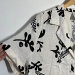 Paper Heart Linen Blend Boho Coastal Top Women S White Button Up Short Sleeve Photo 3