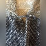 Chico's Chico’s Sz 2 Striped Knit Shawl Cardigan Coatigan Open Front Safety Pin Closure Photo 7