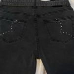 Bebe NWT high rise straight leg embellished charcoal wash jeans gray denim 8 Photo 3