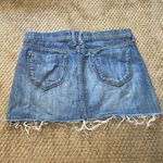 Denim Mini Skirt with Frayed Hem Blue Size 6 Photo 1