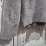 Old Navy  Gray Fuzzy Knit Sweater Crew Neck Long Sleeve Size L Photo 6