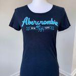 Abercrombie & Fitch Navy Blue New York Logo Tee Shirt Juniors L Y2K Preppy Photo 0