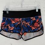 Lululemon Shorts Womens 4 Black Blue Pink Speed Up Printed Run Athletic Gym Photo 0
