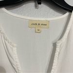 Cloth & Stone Anthropologie Peplum Bell Sleeve White Blouse Size Medium Photo 3