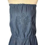 Heidi Klein Dress Women Medium Navy Blue Embroidered Strapless Mini Boho Coastal Photo 3