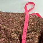 Madison James  metallic lace up back slit front gown sz 0 Photo 3