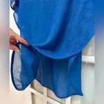 BCBGMAXAZRIA  Y2K Blue Metal Embellishments Kimono Swim Cover Up Blouse Size O/S Photo 5