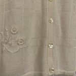 JENNY Sweater Women Medium Floral White Embroidered Long Sleeve Cardigan Photo 11
