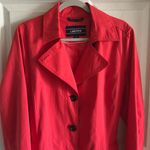 Lands' End Lands’ End Women’s Crimson Dawn Cotton‎ Blend Harbour Trench Coat Size Large Photo 3