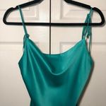Brandy Melville Satin Cowl Neck Teal Green Dress Size S Photo 2