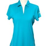 Slazenger NEW Womens Blue White Teal Short Sleeve Golf Polo Shirt Size S Stretch Photo 9