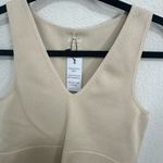 j.o&co Zoey Beige Ribbed Knit Cropped V Neck Tank Top Small/Medium NEW Tan Photo 2