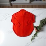 ASOS DESIGN Womens Orange Linen Blend Button Down Long Sleeve Shirt Top Size 2 Photo 3