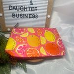 Clinique Cosmetic Bag Citrus Print Makeup Pouch Travel Zipper NWOT Photo 1