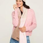 Cozy Pink Cardigan with Gradient Scarf Photo 1