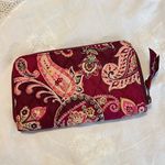 Vera Bradley  Paisley Print Quilted Wallet Maroon Burgundy 8 x 5” Zip closure Photo 0