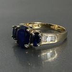 Ross Simons  gold Over Sterling Silver 925 Dark Blue Sapphire band Ring Sz 8 Photo 2