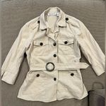 Selene Sport Cream Trench Coat with Belted Waist Size L Photo 5