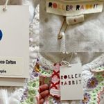 Roller Rabbit Luca Caftan Dress White Eyelet Embroidery Scalloped Floral Small Photo 6