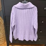 Aerie  Lilac Cable Knit Half-Zip Sweater Photo 3