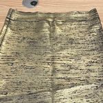 BCBGMAXAZRIA BCBG Women's Gold & Black Body Con Mini Skirt M Photo 3