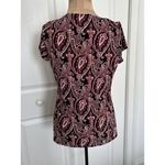 White House | Black Market  Horse-bit Paisley Print Cap Sleeve Top Blouse Size XS Photo 1