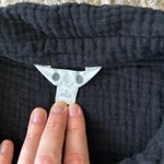 Three Dots 100% Cotton Double Gauze Polo Collar Dress Black Size Small Photo 5