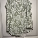 Anthropologie Mine Size Medium Sage Green White Palm Fronds Vacation Beach Top Photo 6