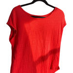 Sigrid Olsen  Linen Knit Red Tunic Top XL Scandigirl Earthy Holiday Boho Lounge Photo 0