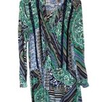 Anthropologie TINY Small Caviana Shirt Dress Green Boho Mixed Print Drop Waist Photo 0