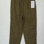 Athleta Retreat Linen Ankle Pants Green Size Small NWT Photo 0