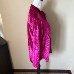 Pilcro and the Letterpress Anthropologie Pilcro Velvet Button Down Shirt Medium PINK Long Sleeve Pockets Photo 2