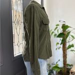 Bella Dahl Olive Green Corduroy Utility Western Style Button Down Shirt | M Photo 3