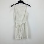 Madewell  Sleeveless Square Neck Pleated Romper Italian Ivory Pinstripe US 00 NWT Photo 5