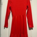 H&M  Bold Red Wrap Long Sleeve Holiday Party Photos Dress Size 4 Photo 3