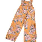 Band of Gypsies Mustard Color with Flowers Strapless Jumper Womans Size XL Photo 0