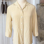 Vintage Buttercream Silk Button Down Blouse Yellow Size 8 Photo 0