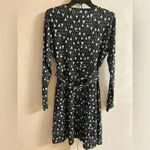 Toad & Co. dress A‎ line midi long sleeves crossover top tribal print Medium Black Photo 7