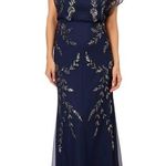 Adrianna Papell Beaded Flutter Sleeve Gown Photo 0